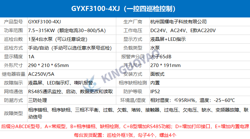 消防泵巡檢控制器GYXF3100-4XJ，一控四低速巡檢